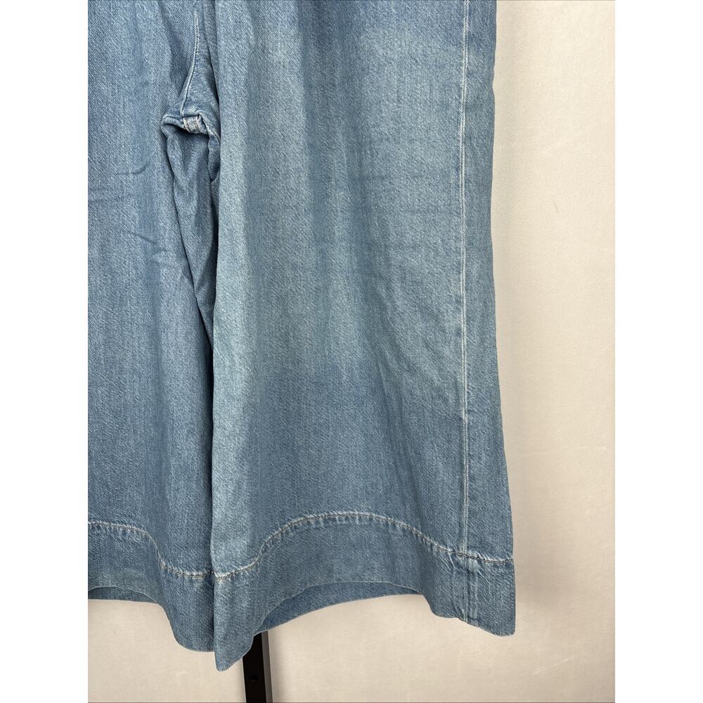 Anthropologie Pilcro Wide Leg Cropped Jeans Women's 32P Petite Blue Lightweight - Picture 4 of 11